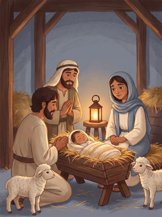 Shepherds Visit the Baby, front