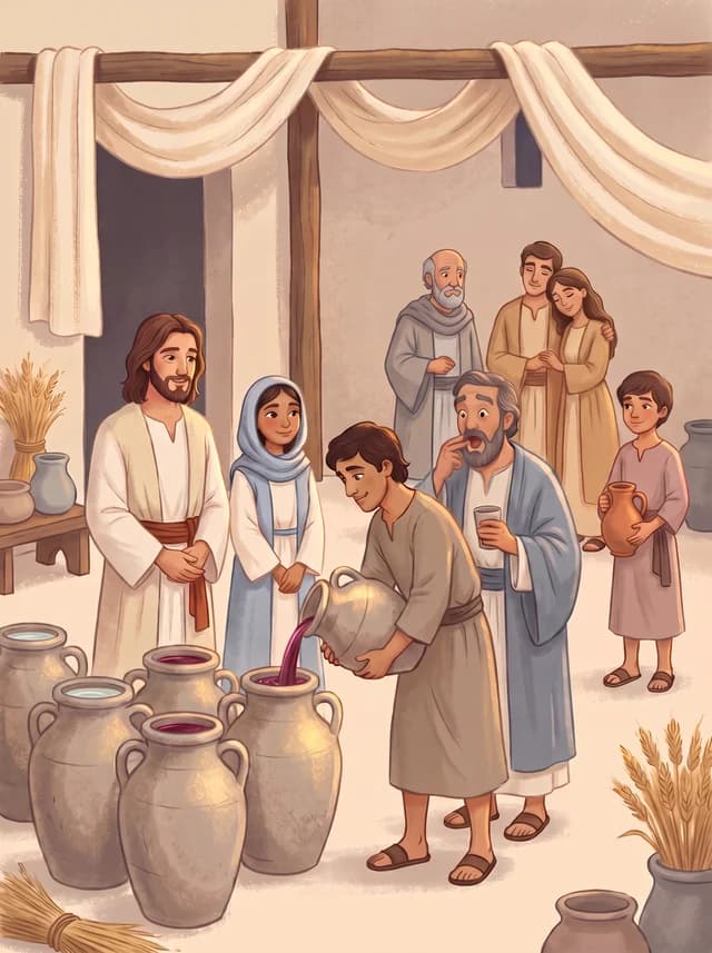 Water Becomes Wine at Cana, front
